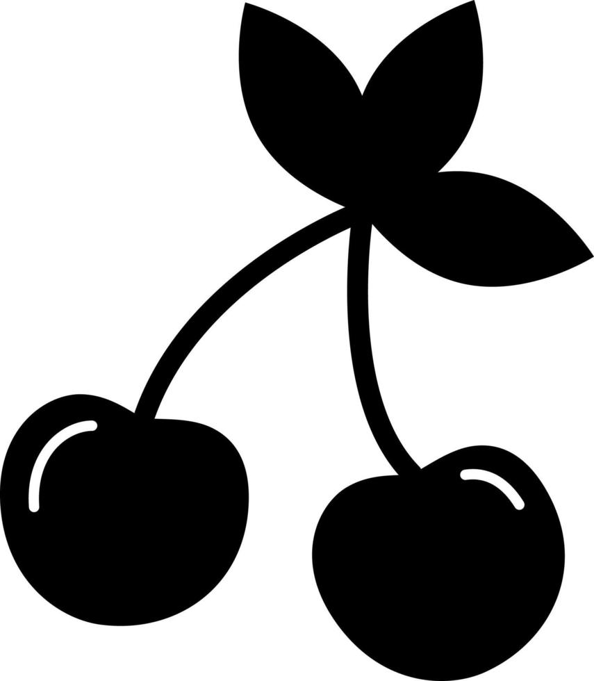 vetor de frutas de ícone de glifo de cereja