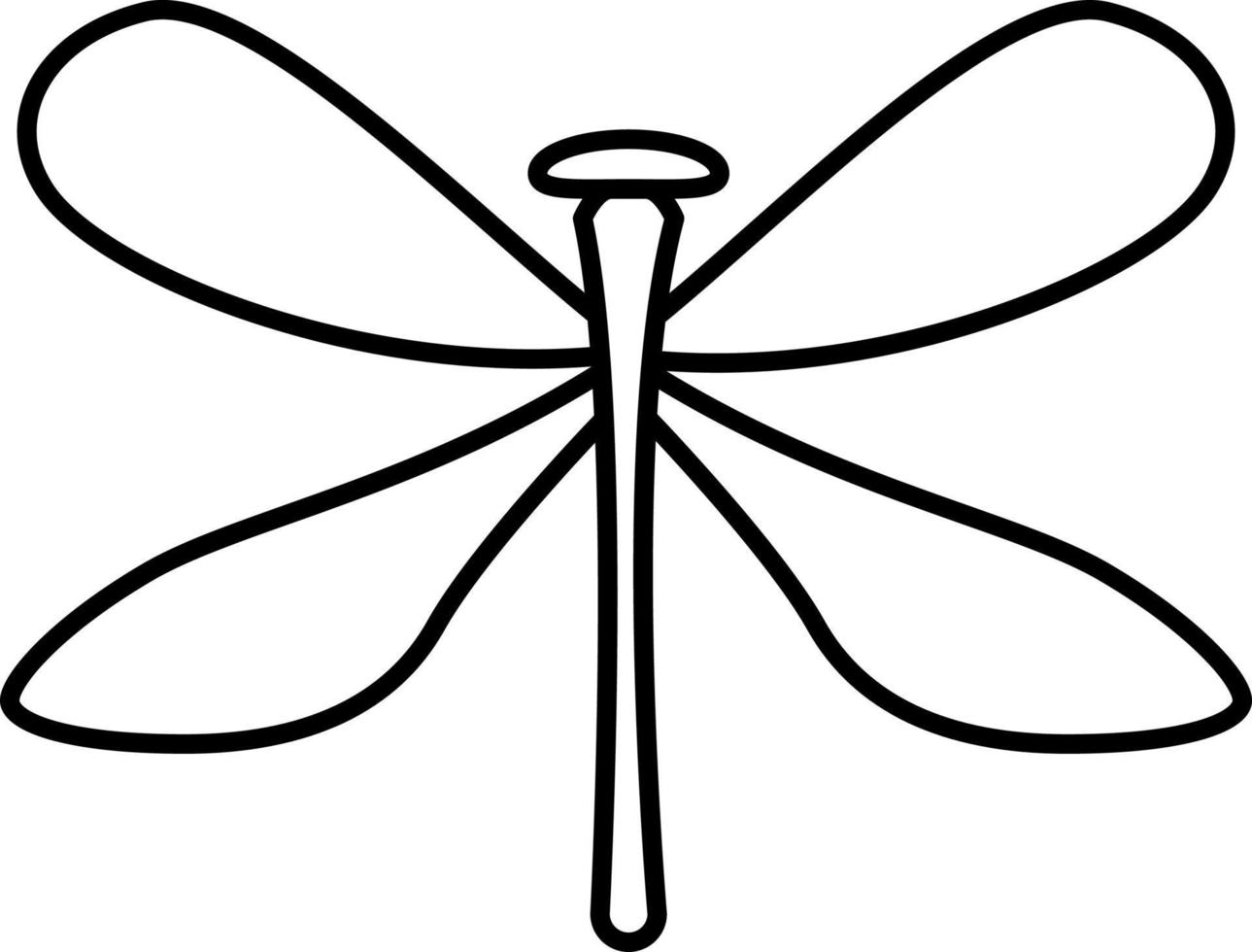 vetor de ícone de contorno de inseto libélula