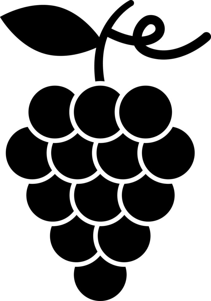 vetor de frutas de ícone de glifo de uva