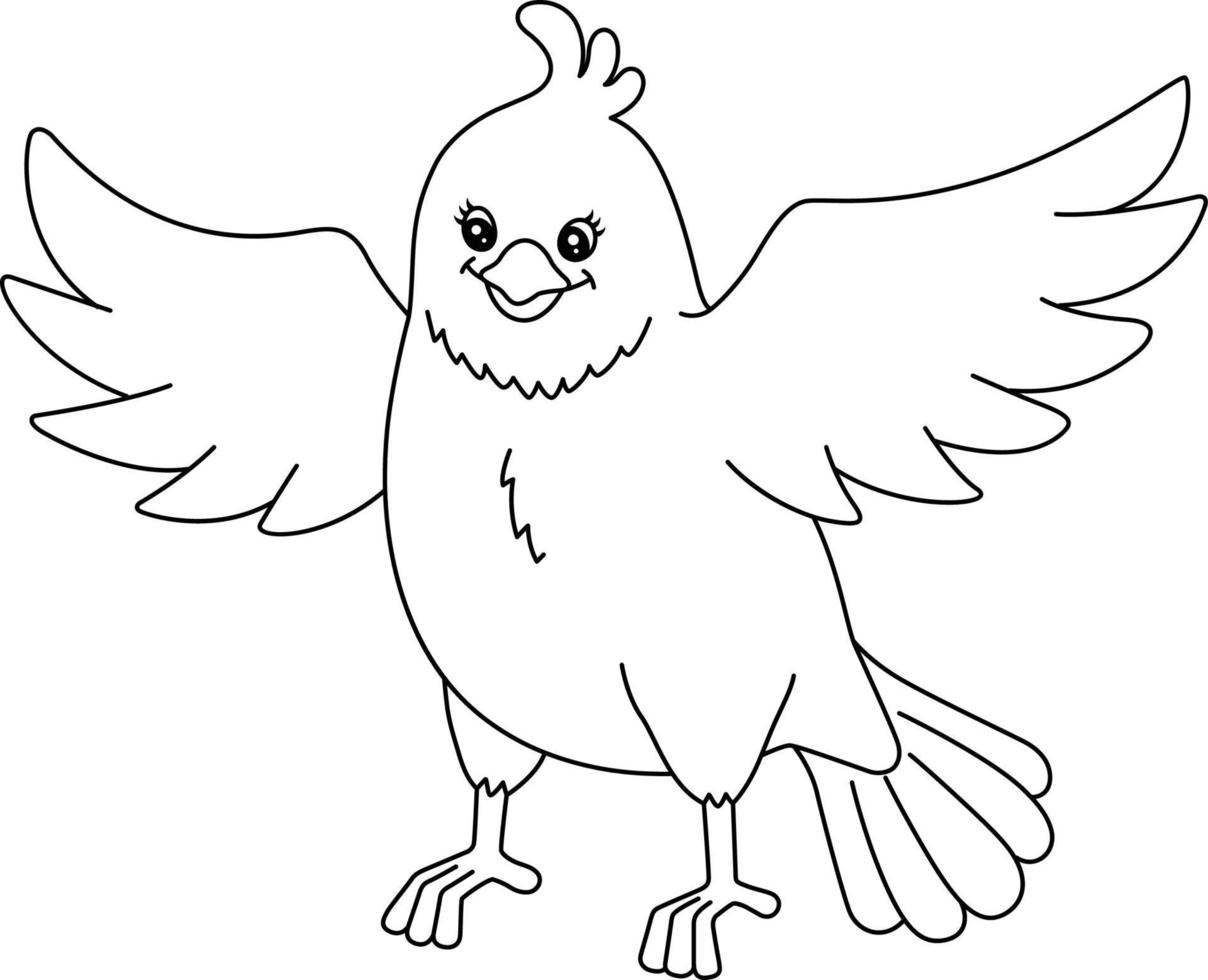 página para colorir pássaro isolada para crianças vetor