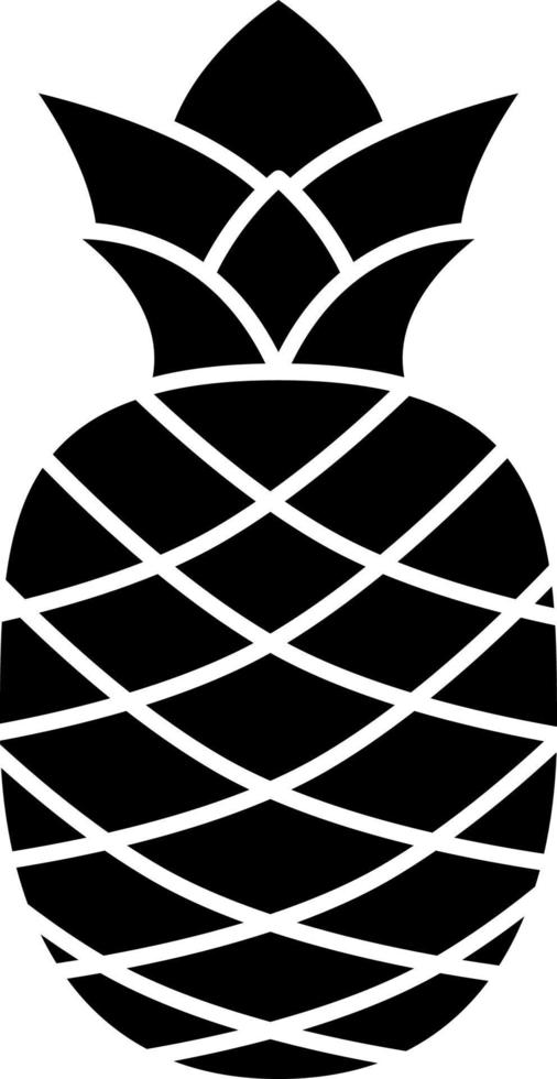 vetor de frutas de ícone de glifo de abacaxi