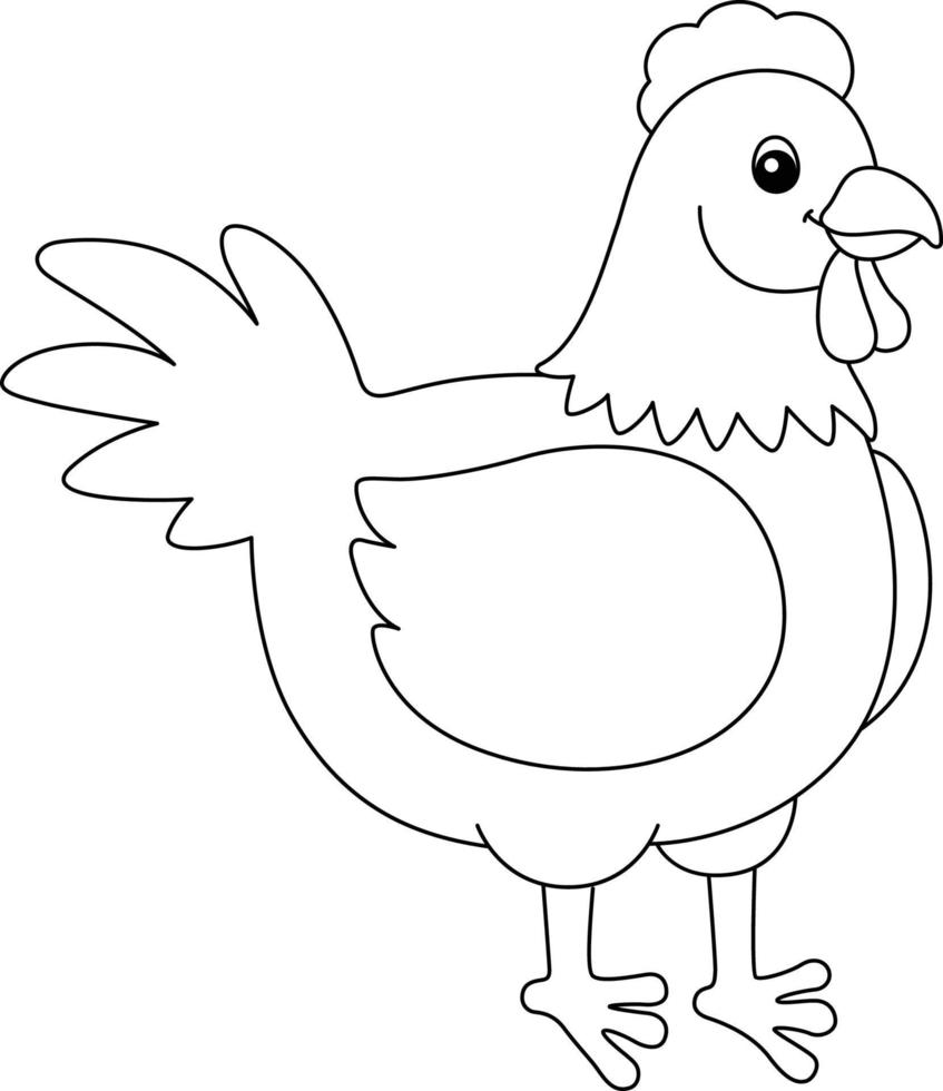 desenho de frango para colorir para crianças vetor
