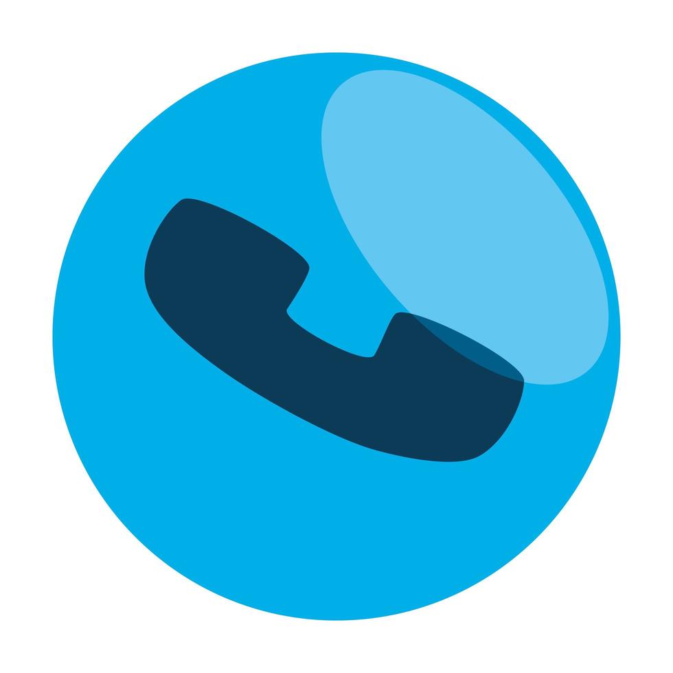 símbolo de telefone no quadro circular vetor