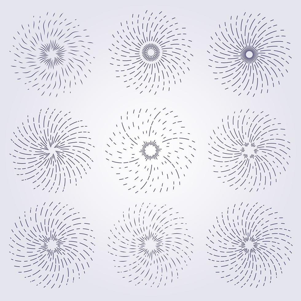 definir luz solar raio de sol raio de sol logotipo ícone símbolo ilustração vetorial design linha arte linear monoline flor fogo vetor