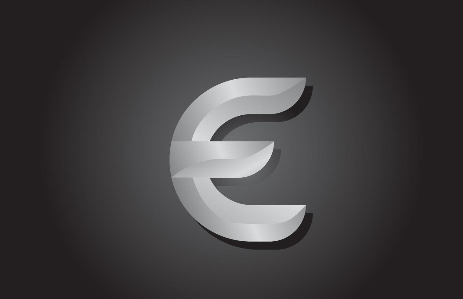 design de logotipo de ícone de alfabeto letra cinza e. modelo de empresa para negócios vetor