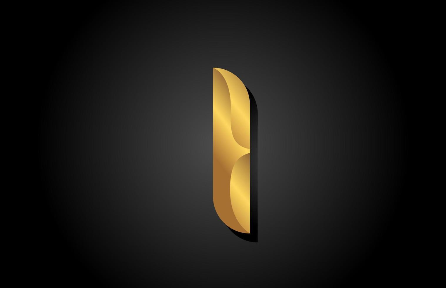 ouro dourado i design de ícone do logotipo da letra do alfabeto. modelo de empresa para negócios de luxo vetor