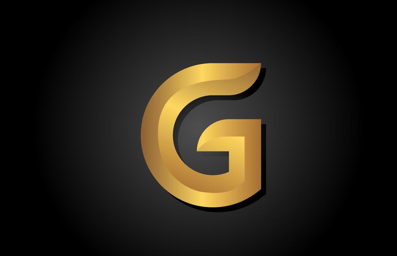 ouro dourado g design de ícone do logotipo da letra do alfabeto. modelo de empresa para negócios de luxo vetor