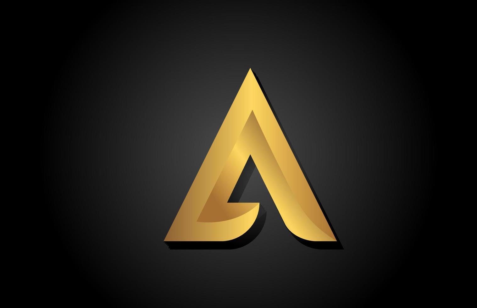 ouro dourado um design de ícone de logotipo de letra do alfabeto. modelo de empresa para negócios de luxo vetor