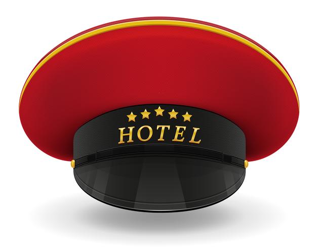 porteiro de cap uniforme profissional na ilustração vetorial do hotel vetor