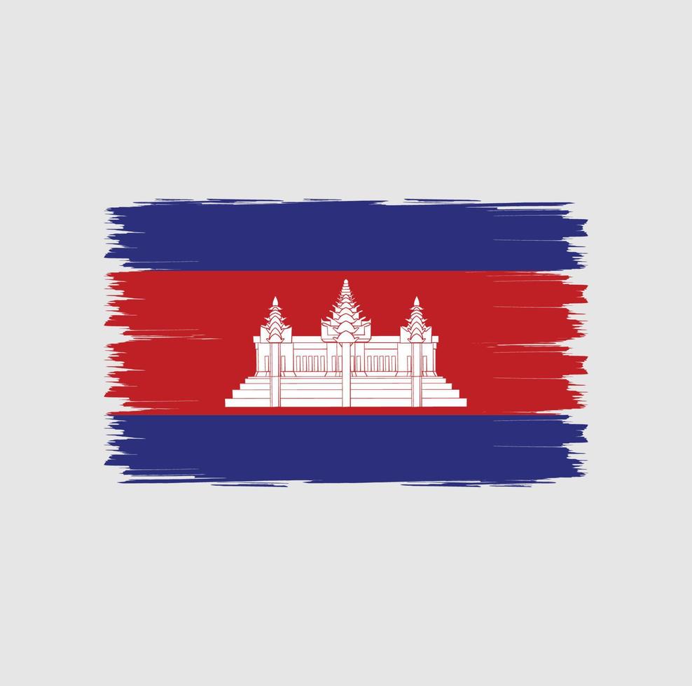 bandeira do camboja com vetor de estilo de pincel