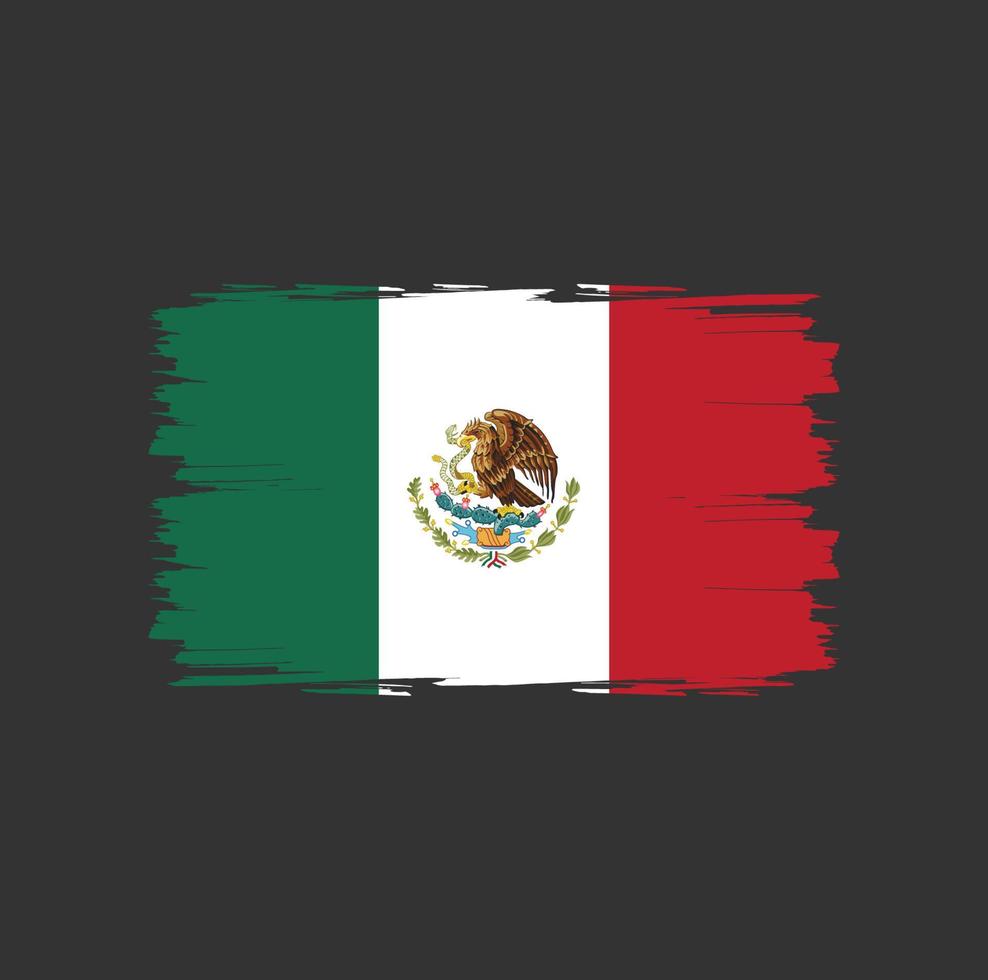 bandeira do méxico com estilo de pincel aquarela vetor