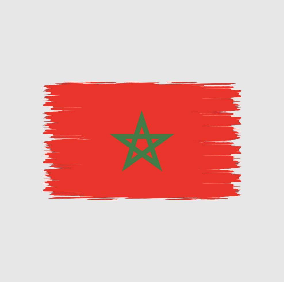 bandeira de marrocos com vetor de estilo de pincel aquarela