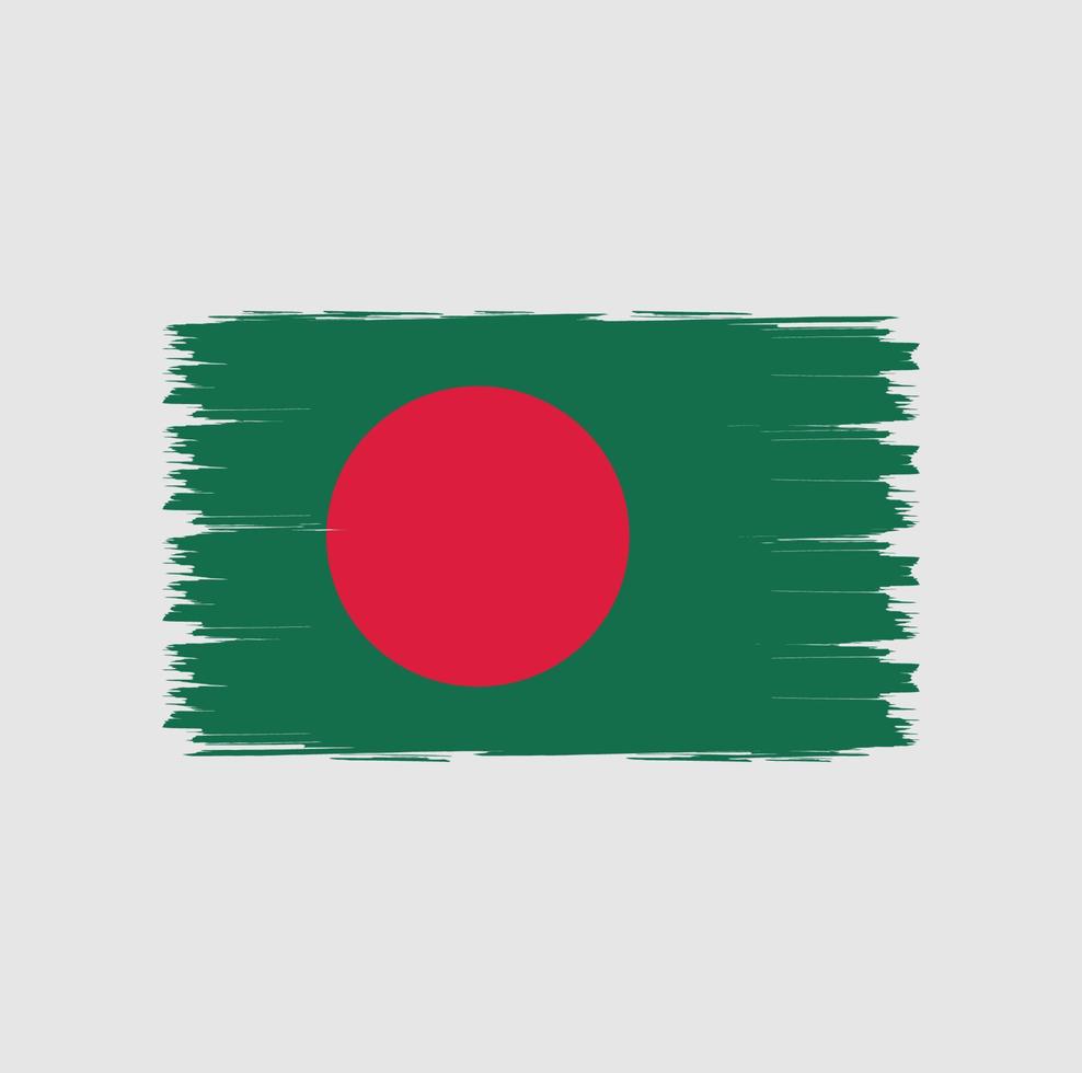 bandeira de bangladesh com vetor de estilo de pincel aquarela