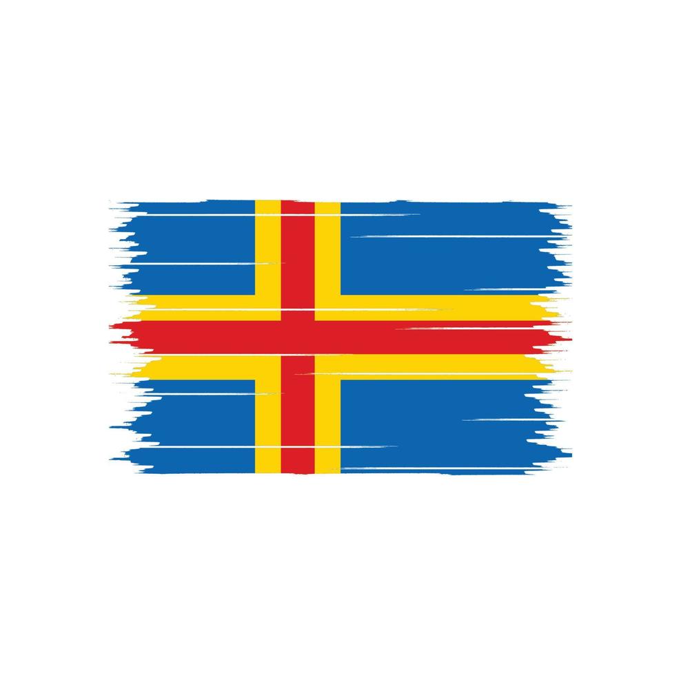 escova de bandeira das ilhas aland vetor