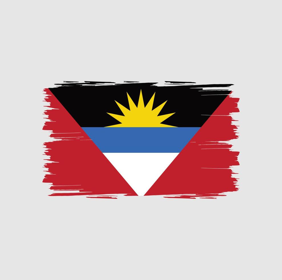 bandeira de antígua e barbuda com estilo de pincel aquarela vetor