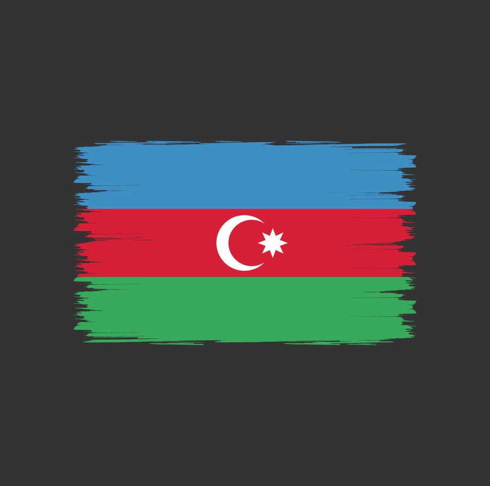 bandeira do azerbaijão com vetor de estilo de pincel aquarela