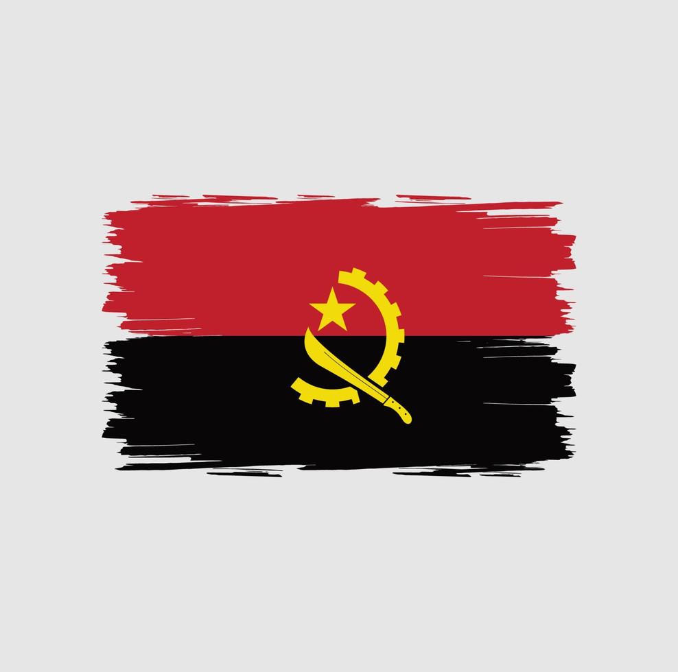 bandeira de angola com estilo pincel aquarela vetor
