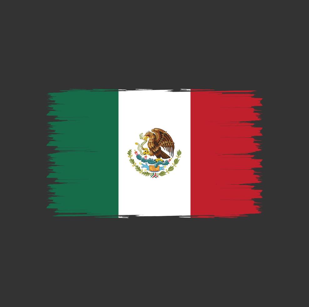 bandeira do méxico com vetor de estilo de pincel aquarela