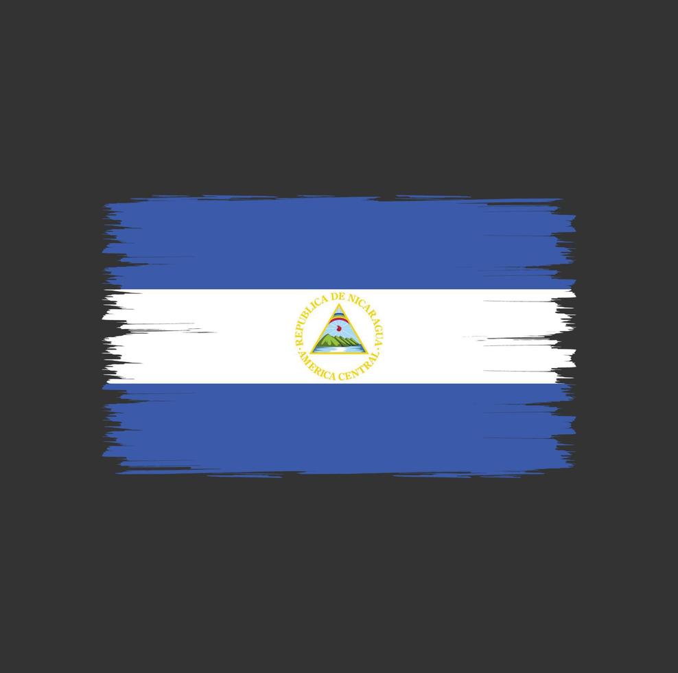 bandeira da nicarágua com vetor de estilo de pincel