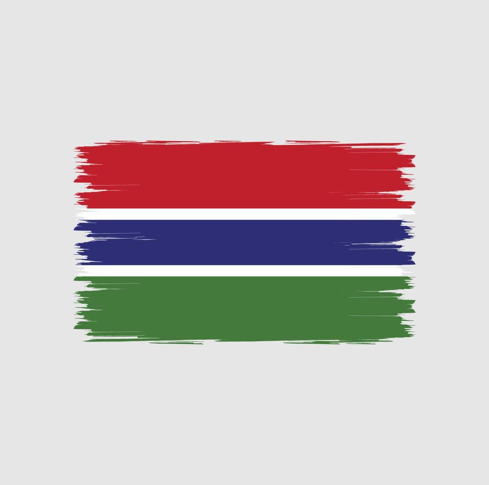 bandeira da gâmbia com vetor de estilo de pincel