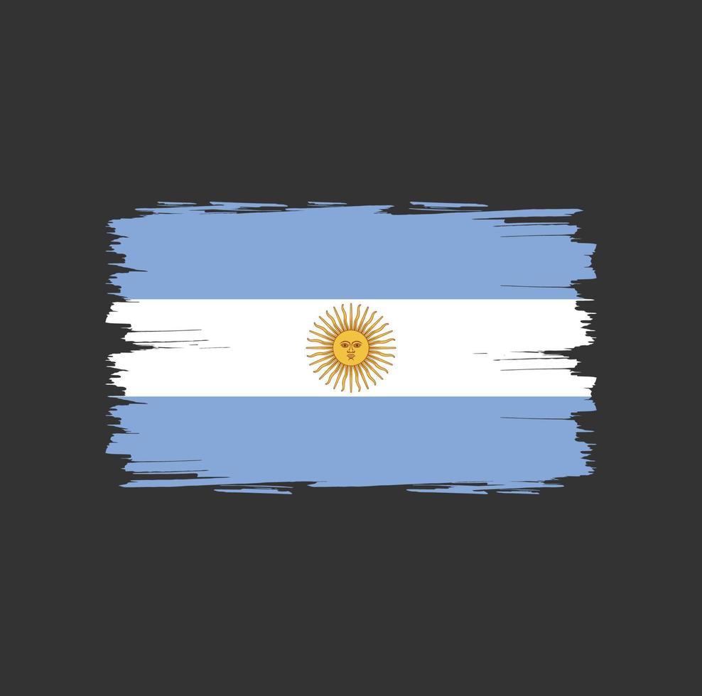 bandeira da argentina com estilo de pincel aquarela vetor