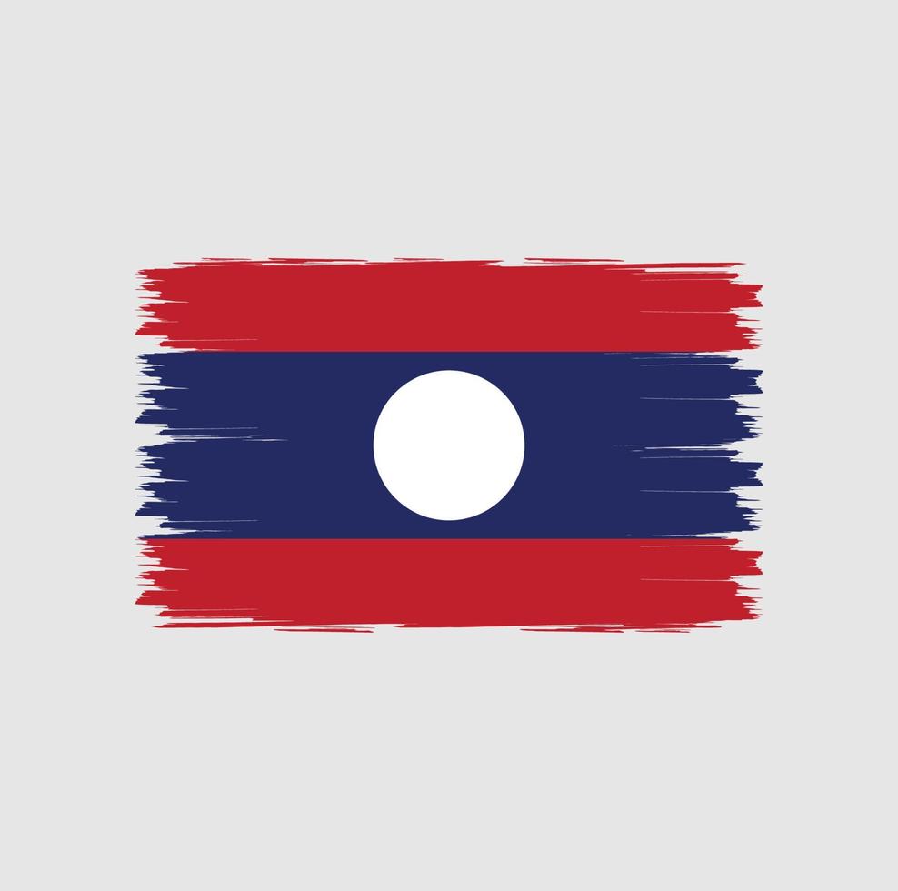 bandeira do laos com vetor de estilo de pincel