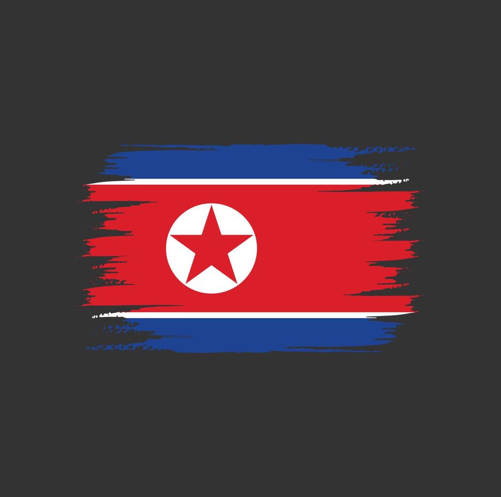 escova de bandeira da coreia do norte vetor