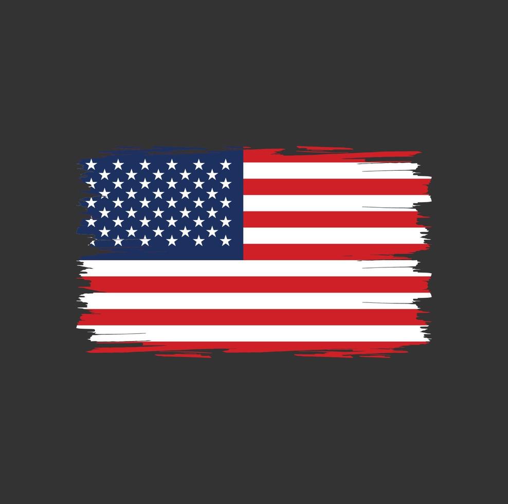 bandeira americana com estilo de pincel aquarela vetor