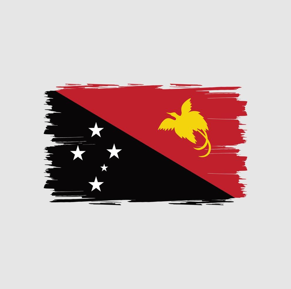 bandeira de papua nova guiné com estilo de pincel aquarela vetor