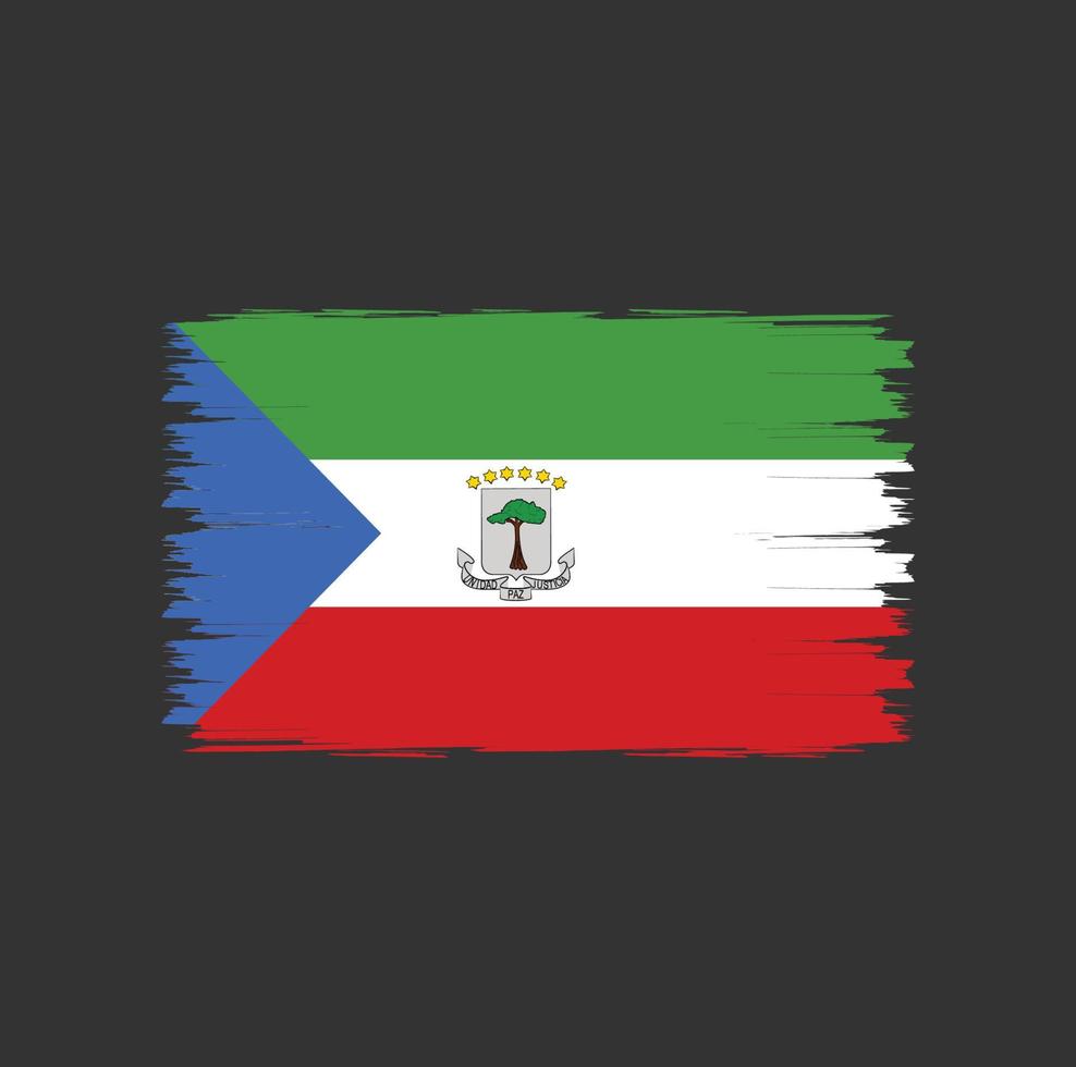 bandeira da guiné equatorial com vetor de estilo de pincel