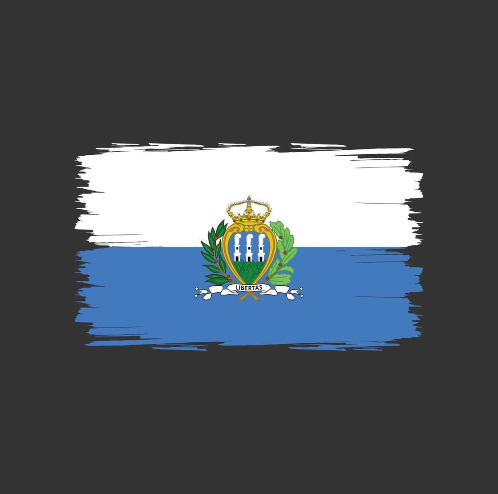 bandeira de san marino com pincel vetor