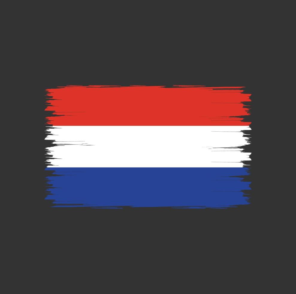 bandeira da holanda com vetor de estilo de pincel aquarela