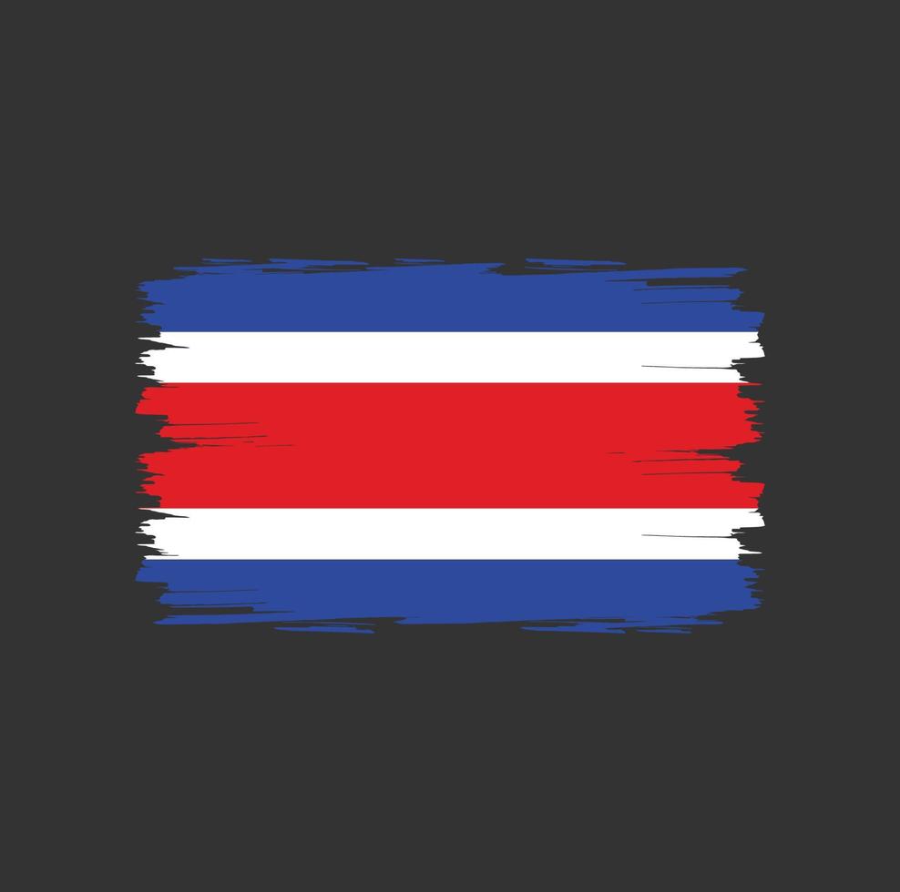 bandeira da costa rica com estilo de pincel aquarela vetor
