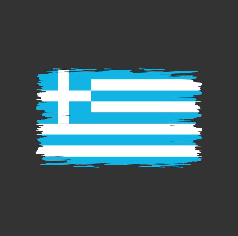 bandeira da grécia com estilo de pincel aquarela vetor