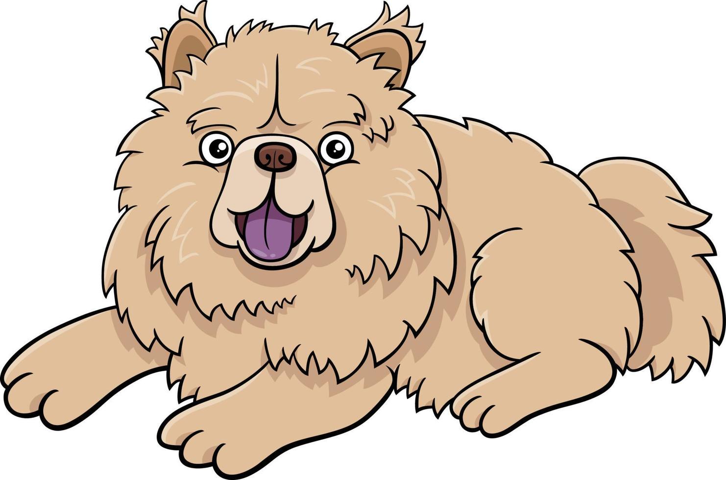 cachorro chow chow dos desenhos animados cachorro de raça pura vetor