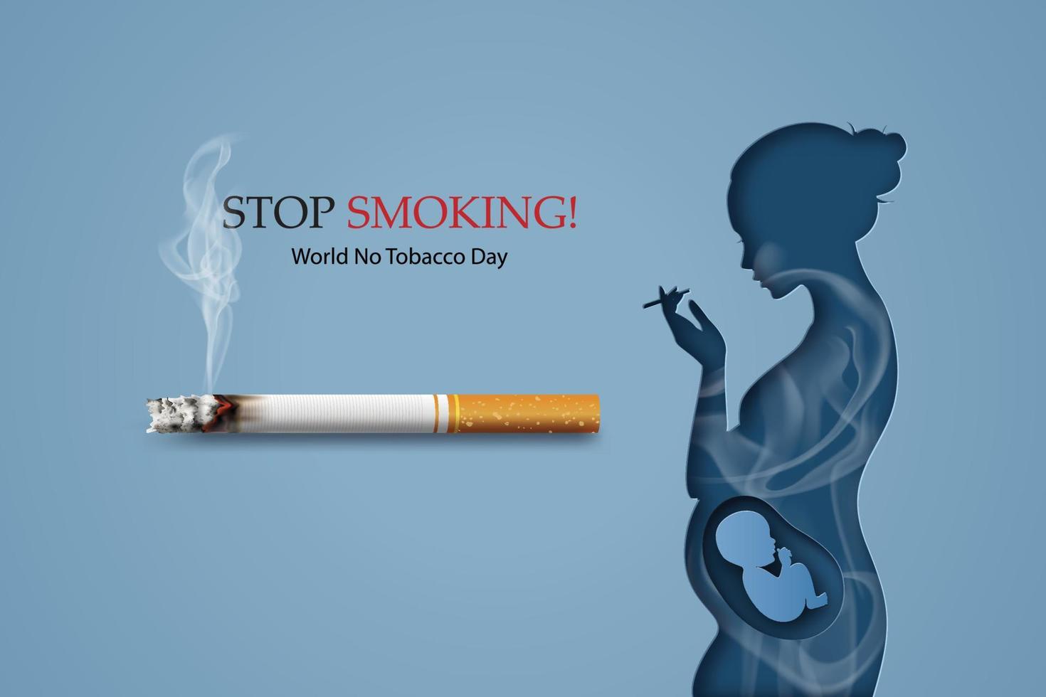 não fumar e dia mundial sem tabaco vetor