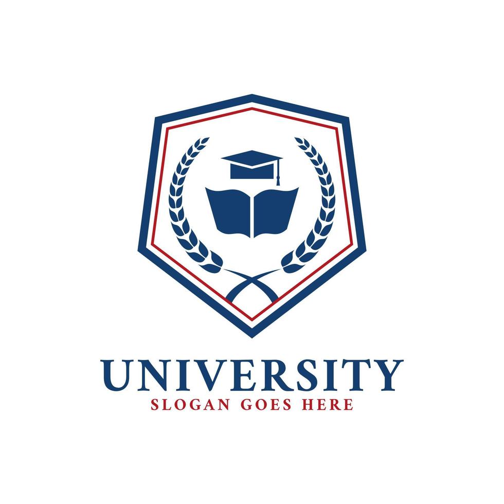 modelo de emblema de logotipo de universidade de faculdade vetor
