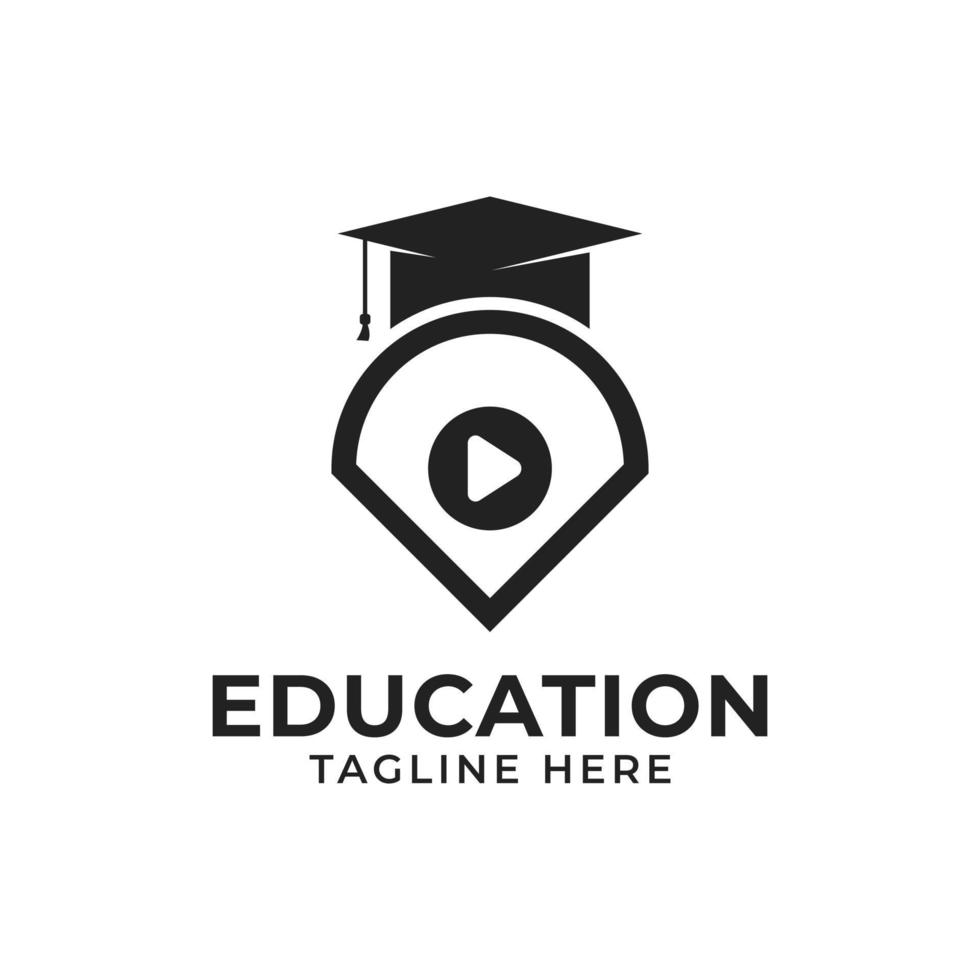 modelo de design de logotipo de vídeo educacional vetor