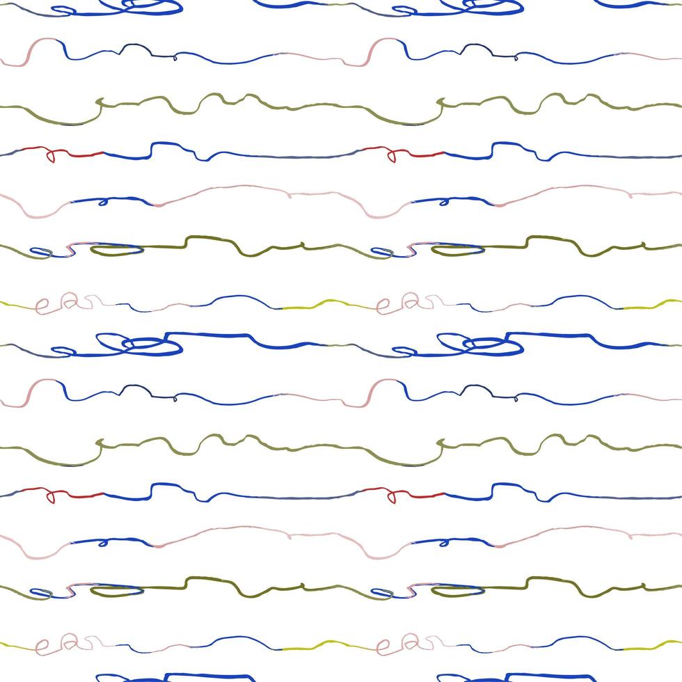 padrão perfeito com linhas horizontais abstratas desenhadas à mão, rabiscos vetor