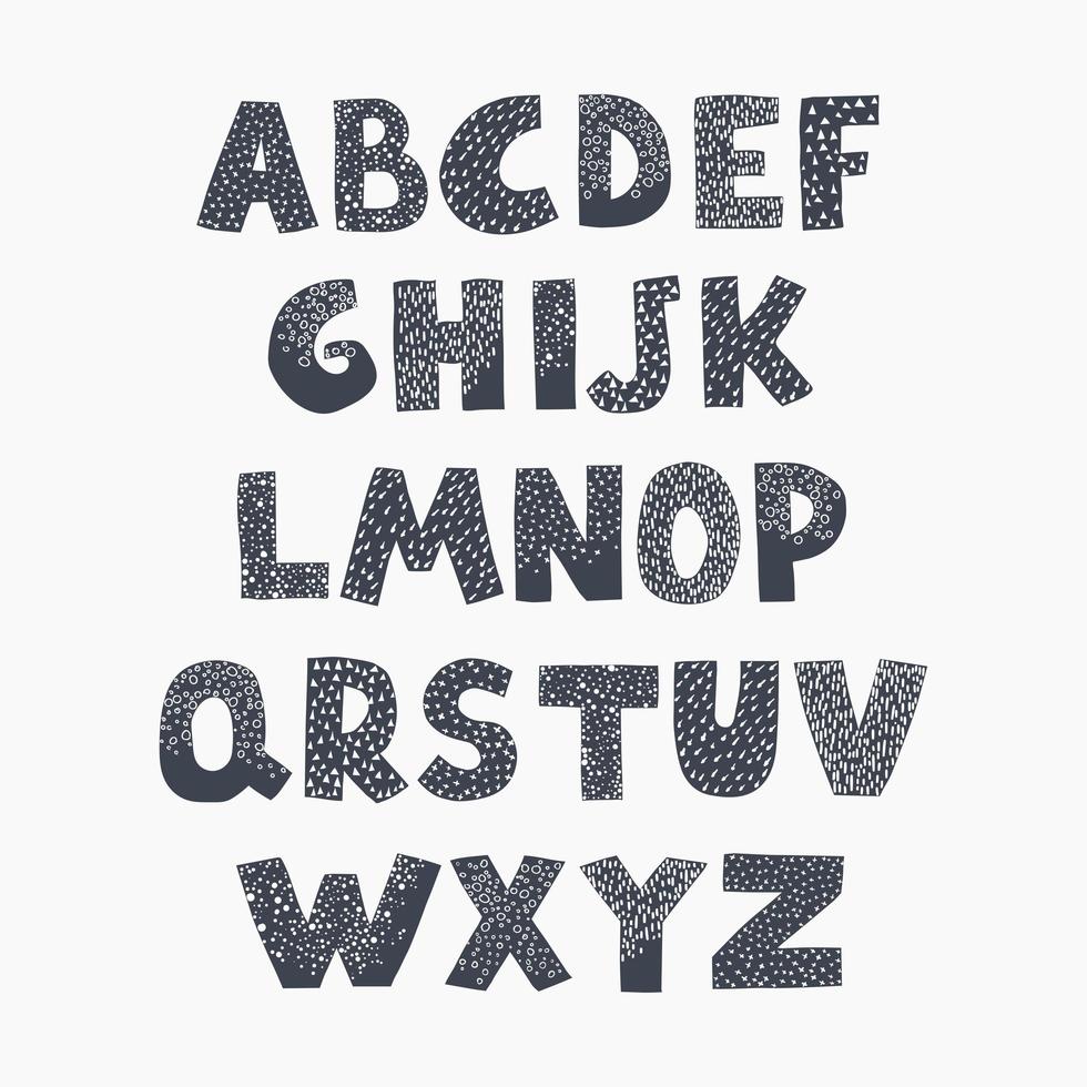 alfabeto preto e branco positivo para crianças vetor