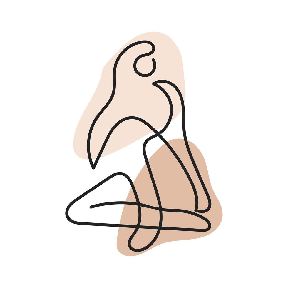 ilustração de contorno do corpo da mulher com forma de blob vetor