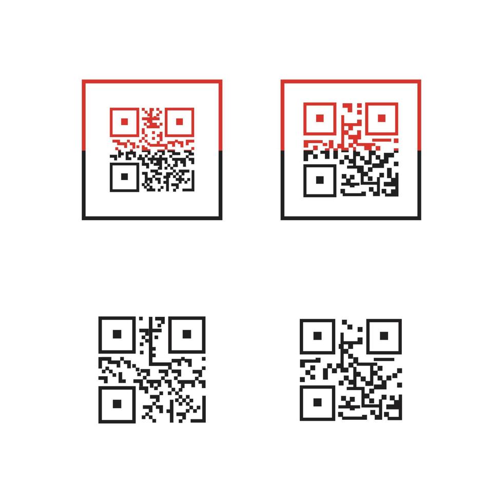 ícone de código qr - ilustrações de elementos de identificação, sinal vetorial vetor