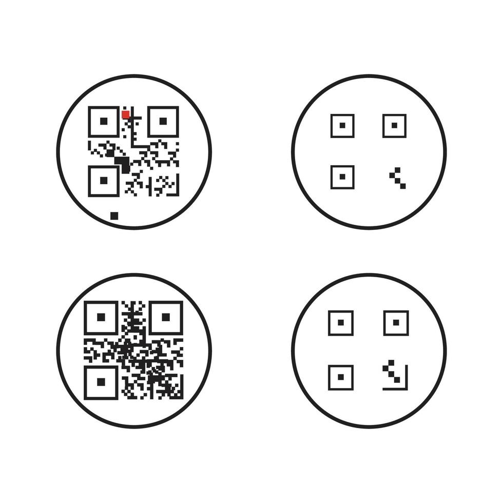 ícone de código qr - ilustrações de elementos de identificação, sinal vetorial vetor