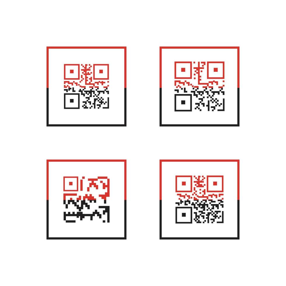 ícone de código qr - ilustrações de elementos de identificação, sinal vetorial vetor