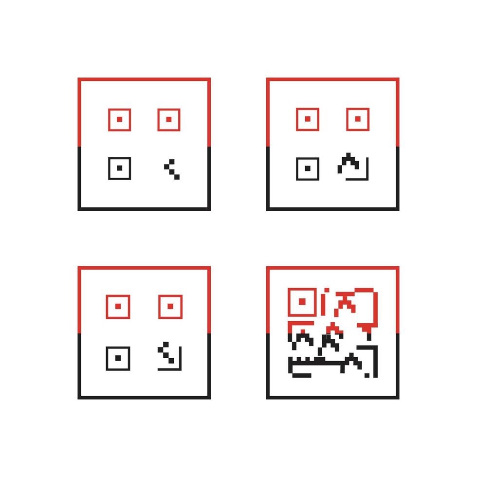 ícone de código qr - ilustrações de elementos de identificação, sinal vetorial vetor