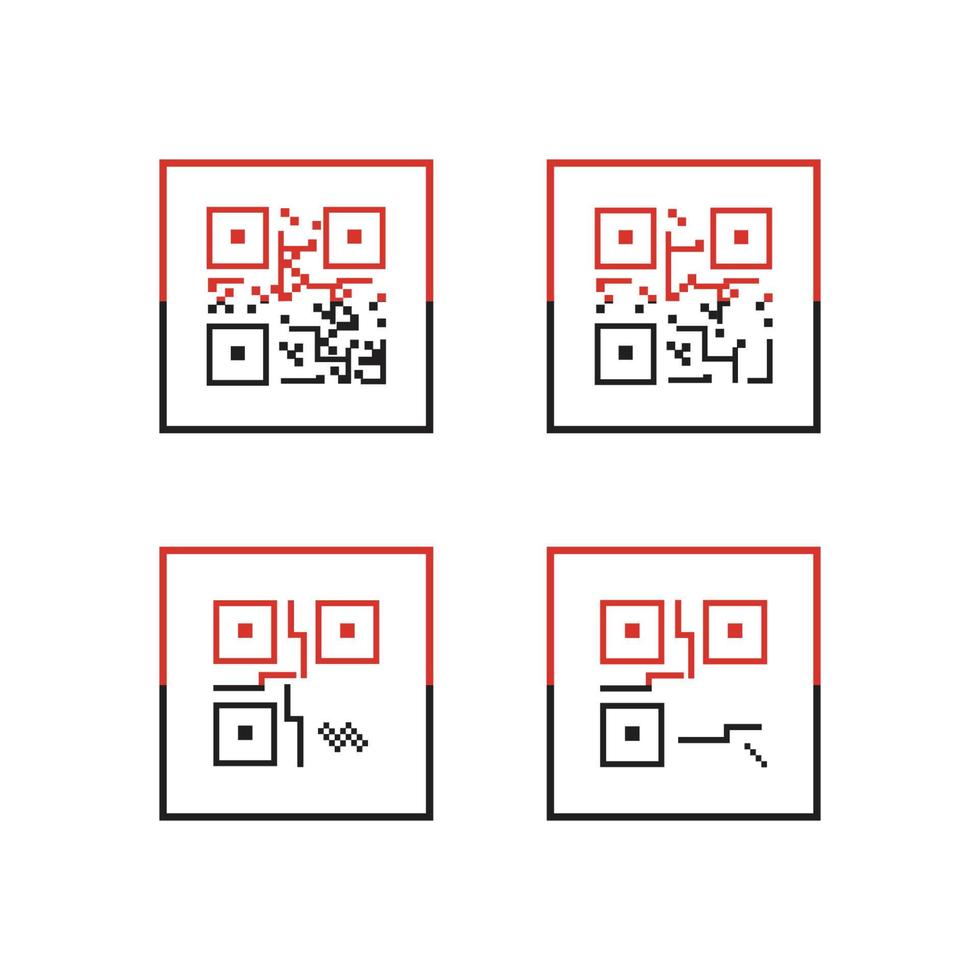 ícone de código qr - ilustrações de elementos de identificação, sinal vetorial vetor