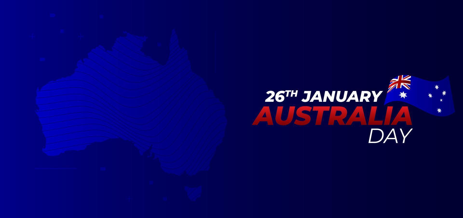 ilustração de fundo vetorial de banner do dia da austrália, celebração da nação de feriado australiana de 26 de janeiro vetor