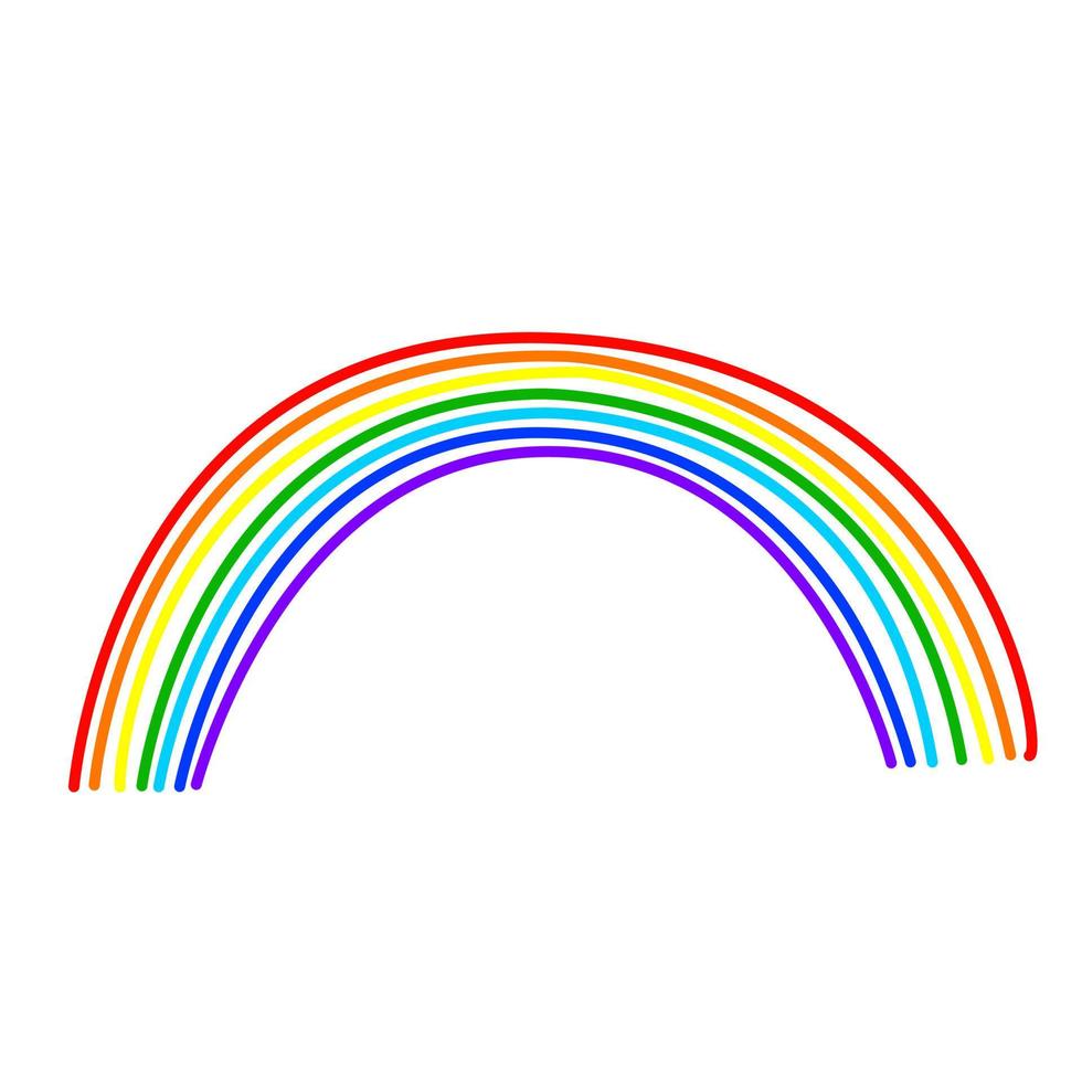 arco-íris multicolorido em um fundo branco. vetor