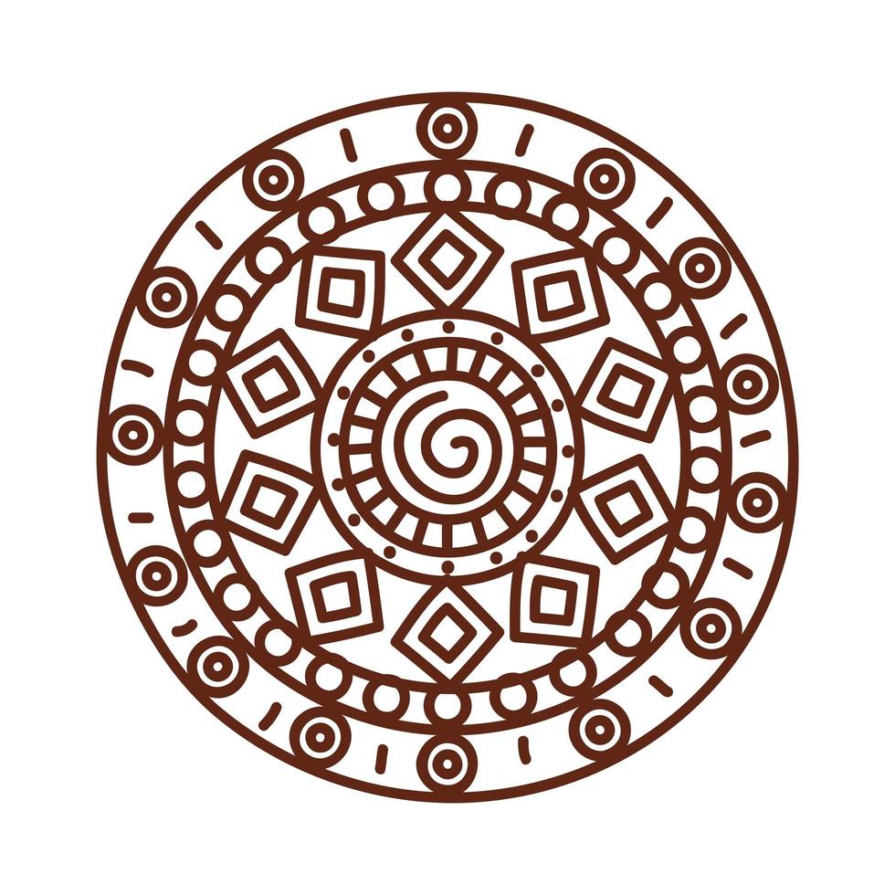 mandala circular de bronze vetor