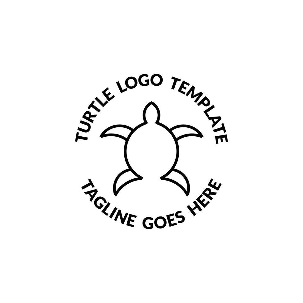 modelo de logotipo de linha de tartaruga simples vetor